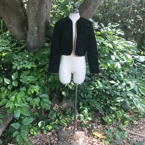 Vintage Lisandro Sarasota velvet with leather gold trim jacket - Picture 2 of 9